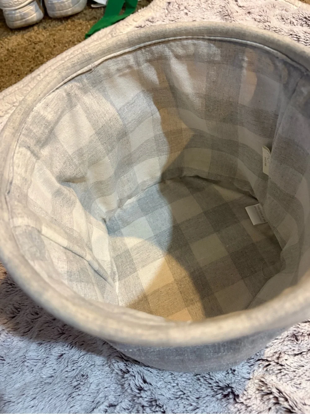 Neutral Gray Fabric Storage Bin “baby” - Brand: RG Home
